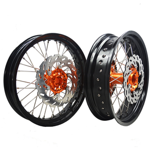 MOQ 1 ensemble, jantes de moto en alliage d'aluminium haute performance <span class=keywords><strong>EXC</strong></span> <span class=keywords><strong>300</strong></span>, <span class=keywords><strong>supermotard</strong></span>, 17 pouces, jantes <span class=keywords><strong>supermotard</strong></span> pour KTM - Product Image 5