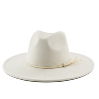 Chapeaux Fedora à large bord rose de haute qualité pour le printemps et l'été, unisexe, en polyester/coton, style plage européen et américain, vente en gros