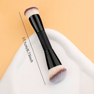 แปรงแต่งหน้าแบบสองหัวขนาดใหญ่ ขนแปรงสังเคราะห์ นุ่มฟู สำหรับลงรองพื้น - Product Image 4