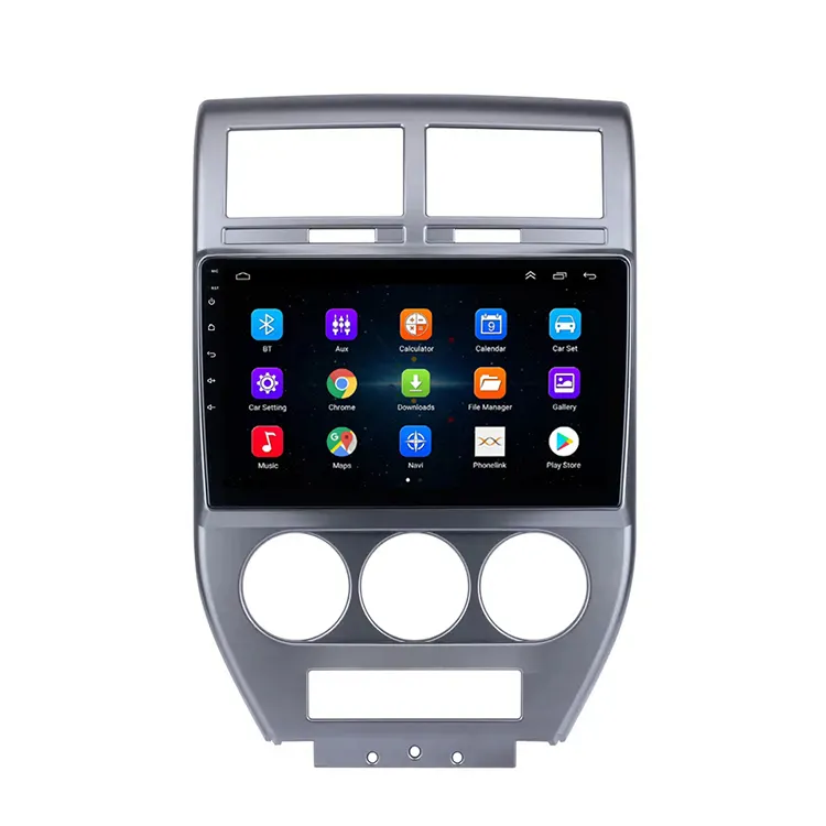 2 Din 4 Core Wifi Android Auto Touchscreen Radio Audio Met Gps Carplay Auto Multimedia Speler Voor 2007 2008 2009 Jeep Kompas