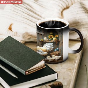 Blank <b>Ceramic</b> <b>Mug</b> 11oz Heat Activated Color Changing Sublimation Cup With Chicken Farm Design - Product Image 3