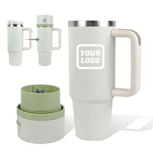 Bouteille d'eau sport personnalisée avec logo, couvercle mixeur, double paroi isolée en acier inoxydable, tasse de voyage 30 oz pour voiture et mixeur de jus - Product Image 2