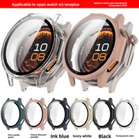 Pour Oppo Watch X3 / OnePlus Watch 4, étui de protection tout-en-un avec protection d'écran en verre trempé, couverture complète anti-rayures