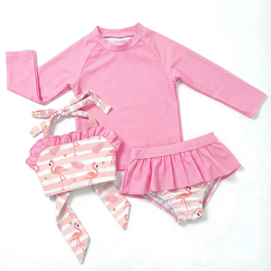 Trajes de Baño para Niños al por Mayor para el Verano, Conjuntos de 3 Piezas para Niñas con Estampado Personalizable y Traje de Baño para Bebés, Conjuntos de Ropa para Niñas - Product Image 2