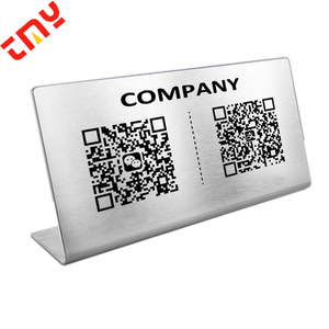 Khắc và in tùy chỉnh thép QR mã kim Loại hiển thị thẻ cho nhà hàng quán cà phê Bảng menu - Product Image 2