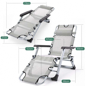 Cama Plegable Portátil, Resistente y Ecológica para Exteriores, con Marco Metálico, <span class=keywords><strong>Tumbona</strong></span> Reclinable para Parque, Villa, Hotel, Sala de Estar - Product Image 5