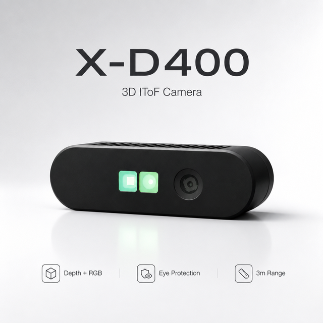 X-D400 3m Range 3D IToF Optical Sensor Industrial Vision Camera for Testing Machine Automation Control RGB Eye Safe