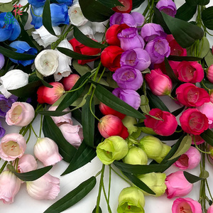 Fleurs artificielles en soie, lys à tige unique, décoration de mariage, protection UV, style simple, pour arrangement de mariage ou d'hôtel - Product Image 5