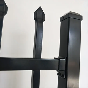 Valla de acero de metal negro para exteriores, fácil de montar, valla de hierro forjado de 6x8 pies, valla de acero a la venta - Product Image 2