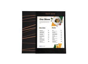 Manufacturer Single Page Magnetic Menu Clip Board Fabric Menu Restaurant Card Holder Hotel Restaurant Supplies - Product Image 2