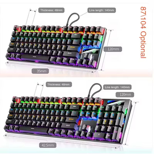 Metal Mechanical <b>Keyboard</b> 87 Keys 104 Keys Illuminated Cyan Axis <b>Computer</b> Accessories Wired <b>Gaming</b> <b>Keyboard</b> - Product Image 3