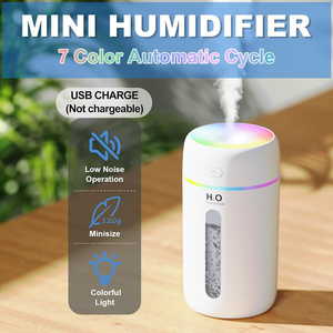 Humidificador Portátil <span class=keywords><strong>Mini</strong></span> de 350 ml con Luz LED, Doble Humidificación, Difusor de Aceites Esenciales, para Hotel, Hogar, Coche, Exterior, USB - Product Image 2