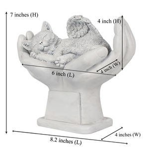 Özel el yapımı el-boyalı anıt melek kedi eller reçine heykelcik ev dekorasyon heykeli için Pet hatırlama - Product Image 6