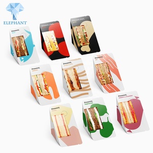Custom Food Grade Hamburger Bakery Bread Paper Triangle Packaging Sandwich Box - Product Image 4