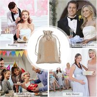 Sacs cadeaux en toile de jute personnalisés, sacs à cordon en lin biologique, pochettes écologiques en coton et lin avec logo imprimé sur mesure