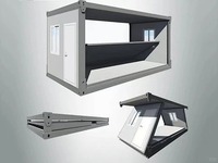 Maison conteneur pliable sur mesure OEM de 20 pieds, cabine préfabriquée portable pour bureau de chantier, entrepôt, logement