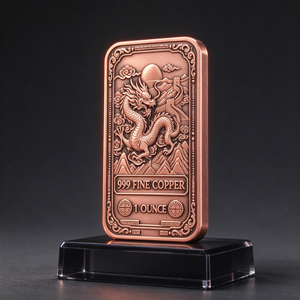 Barra de Cobre Puro 999 de 1 Onza, Lingote Coleccionable Grabado, Recuerdo de Cobre Puro para Inversión y Colección - Product Image 1
