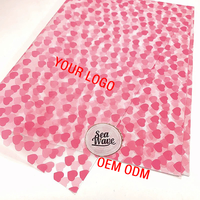 Offre Spéciale papier d'emballage en forme de coeur rose 17gsm papier de soie avec logo personnalisé pour emballage de vêtements cadeaux papier artisanal durable