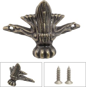 Litoexpe Pcs Pieds de boîte à bijoux en laiton antique, pieds décoratifs en métal pour meubles, supports pour étuis, boîtes à bijoux, boîtes à outils - Product Image 4