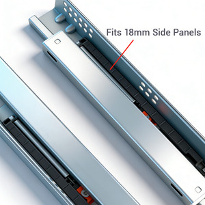 Rail télescopique à fermeture douce YENUO 45 mm - Acier laminé à froid à 3 plis <span class=keywords><strong>avec</strong></span> poignée 1D - Product Image 6
