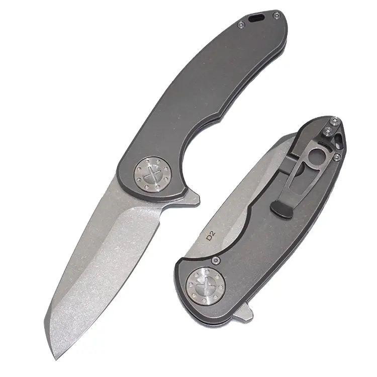 high quality D2 blade pocket knife folding knife with TC4 titanium alloy handle
