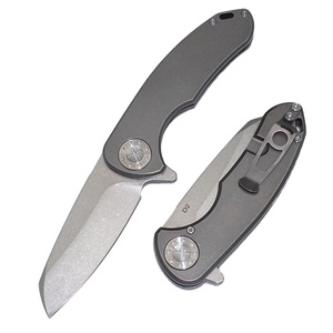 Cuchillo de bolsillo de hoja D2 de alta calidad, cuchillo plegable con mango de aleación de titanio TC4 - Product Image 1