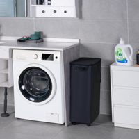 Panier à linge pliable en bambou avec poignées pour les espaces étroits
