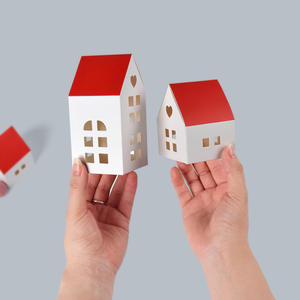 กล่องของขวัญคุกกี้ขนมคริสต์มาสรูปบ้านสีขาวหลังคาแดงพร้อมหน้าต่างขนมอบคัพเค้กคุกกี้บราวนี่โดนัทของขวัญ - Product Image 2