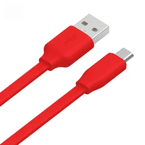 OEM ODM Manufacturer Fast Speed USB 2.0 to Micro USB Flat Phone Charging and Data Aux Cable White PVC for Cellphone Android