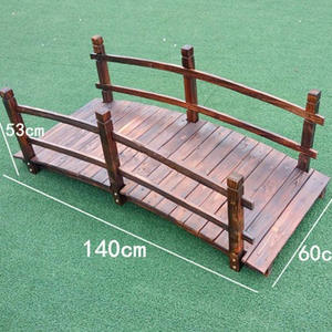 <span class=keywords><strong>Pont</strong></span> de <span class=keywords><strong>jardin</strong></span> en bois carbonisé avec double balustrade - Passerelle décorative extérieure pour bassin de <span class=keywords><strong>jardin</strong></span> et aménagement paysager - Product Image 6