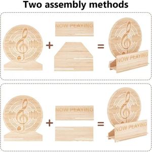 Wooden <b>Standing</b> Desktop <b>Record</b> Rack 1 Layer Eco Friendly CD Display Holder For Living Room Decor - Product Image 4