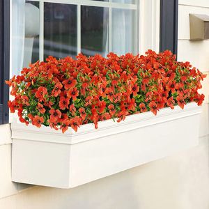 Vente en gros de fleurs artificielles sans décoloration fausses fleurs en plastique fausse plante pour la décoration jardinières suspendues fenêtre de porche de jardin intérieur - Product Image 6