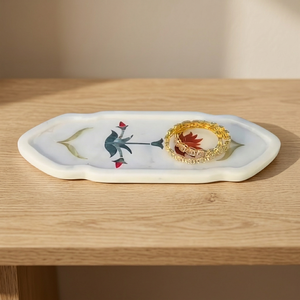 Bandeja Rectangular de Mármol Pulido de Lujo con Patas, Biodegradable y Ecológica, Modelo PCI 748 - Product Image 1