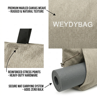 Sac de transport personnalisé pour tapis de yoga avec cordon de serrage, sac de Pilates en lin, porte-tapis de yoga Weydybag, sac fourre-tout de sport en gros avec poches pour femmes