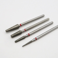 4.0mm conique rouge diamant forets à ongles plat haut ongles fraise tête de meulage pour perceuse à ongles
