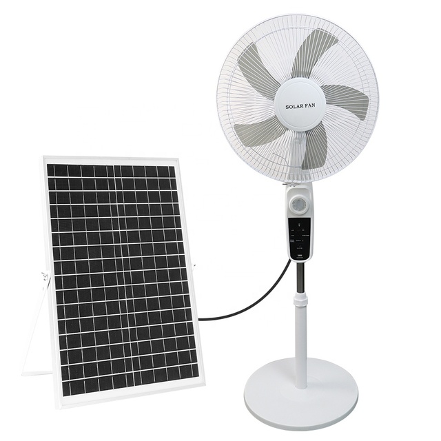 12v16 Inch Solar Charging Four Wind Speed Mute USB Output Led Lighting Solar Fan