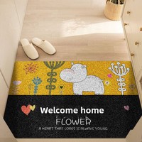 Tappetino Quadrato in PVC Premium Antiodore con Pelo a Loop, Stile Cartone Animato, Antiscivolo e Antipolvere per Ingresso e Spazi Domestici