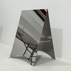 Factory Custom Mirrored Stainless Steel A-Frame Sidewalk Sign Outdoor Street Sandwich <b>Boards</b> Shop Sign - Product Image 3
