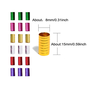 100 Perles Dreadlock Argentées/Dorées 15x8mm en Forme de Ressort, Réglables, Faciles à Porter, Clip de Tresse pour Cheveux, Outil en Tube d'Alliage d'Aluminium - Product Image 2