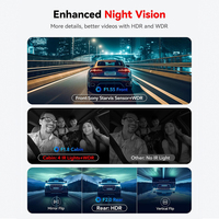 Caméra de tableau de bord Carlover 4K+1K+1K Fisheye AI 3 caméras IPS avec Wi-Fi 5G, vision nocturne avant/arrière, enregistrement en boucle, caméra de rétroviseur