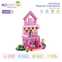 Bloques de Construcción Magnéticos de Princesa para Fiestas de Niñas, Juego de Juguetes Educativos STEM de Construcción DIY para Niños, Cubo Magnético para Niñas, Regalo