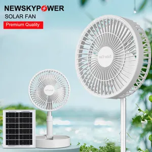 2023 High Quality Solar Fan 5.5W Powered Bank MONO Panel 3 Gears Portable Camping Fan USB Sun Charging Fan For Home Office