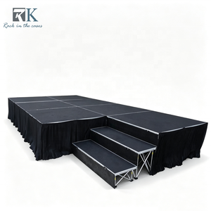 Plataforma de Escenario Negra con Falda, Sistema de Equipamiento Modular para Escenarios, Proveedor de Escenarios Inteligentes Portátiles - Product Image 1