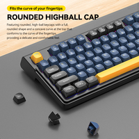 T-WOLF T12 Keyboard Nirkabel Dual-mode Keyboard Gaming Ergonomis Koneksi BT/2.4G 98 Tombol Pengaturan Meja untuk Laptop/desktop/tablet