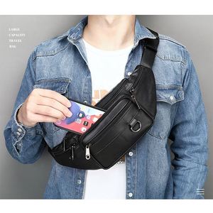Sac banane rétro en cuir véritable pour homme, idéal pour la randonnée et les activités de plein air – Livraison directe - Product Image 5