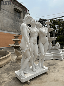 Marmor Lebensgröße Art Deco Hand geschnitzte menschliche Frauen weibliche Statue Skulptur der Resort Dekoration - Product Image 5