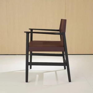 Modern Minimalist Solid Wood <b>Dining</b> <b>Chair</b> with Leather Upholstery for Home Office Home Hotel Use - Product Image 3