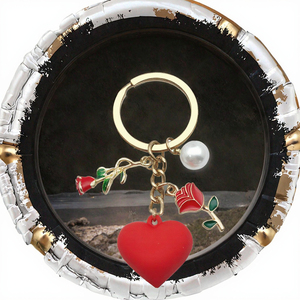 Llavero de Metal con Forma de Rosa Roja en Forma de Corazón, Venta Caliente <span class=keywords><strong>2026</strong></span>, Regalo Creativo para el Día de San Valentín, Decoración para Bolsas, Colgante al por Mayor - Product Image 2
