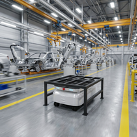 Chariot AMR robuste à levage latéral avec capacité de 300 kg pour le déplacement de marchandises lourdes dans les commerces de détail et les usines de fabrication, avec garantie de 2 ans
