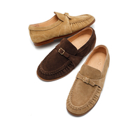 Chaussures plates en daim plissé à boucle métallique pour femme - Chaussures de mariage et de cérémonie à bout fermé, à enfiler, en cuir, confortables et légères